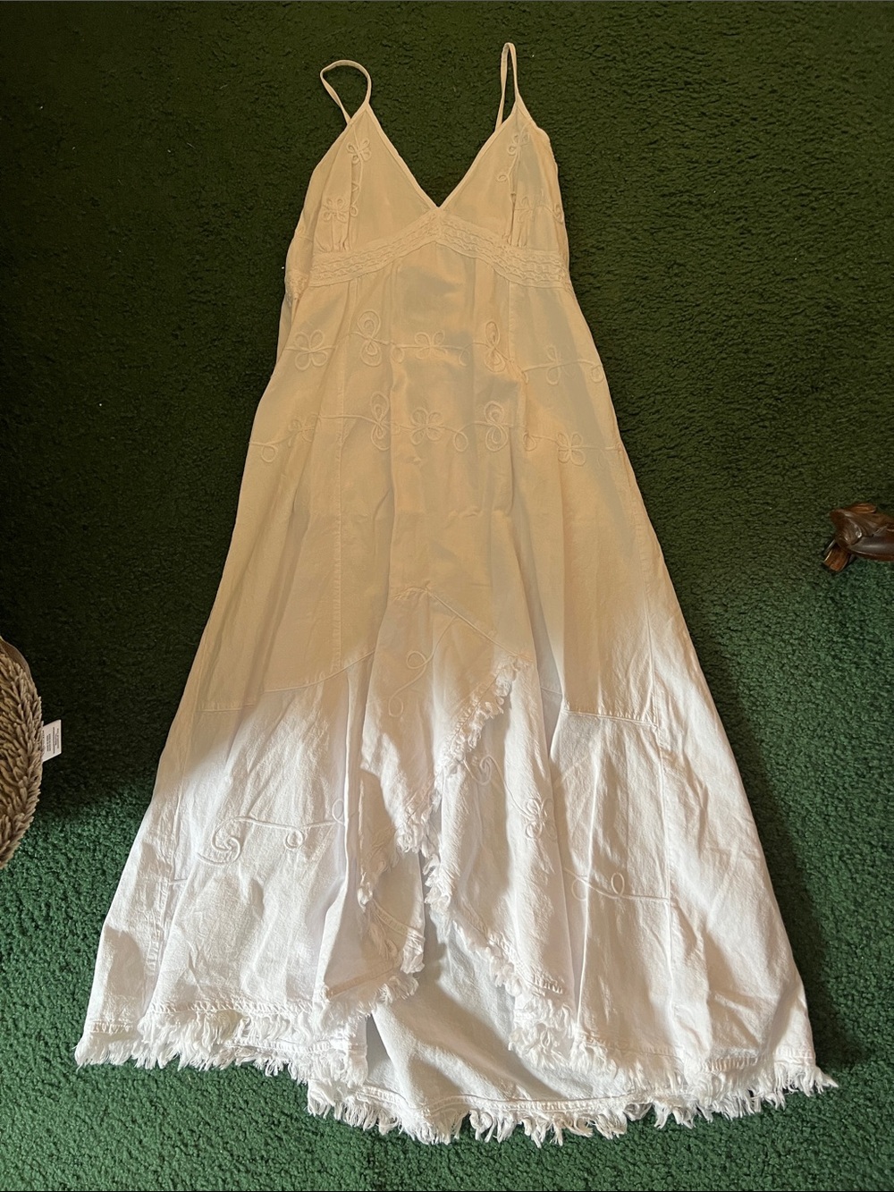 White Embroidered Cotton Slip Dress